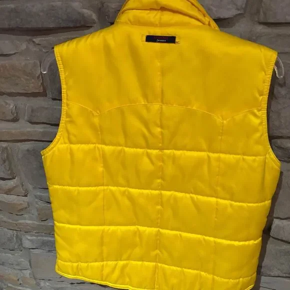 Vintage Tommy Jeans Yellow Puffer Vest Size LG Y2K Coat Jacket Medium - Picture 5 of 7
